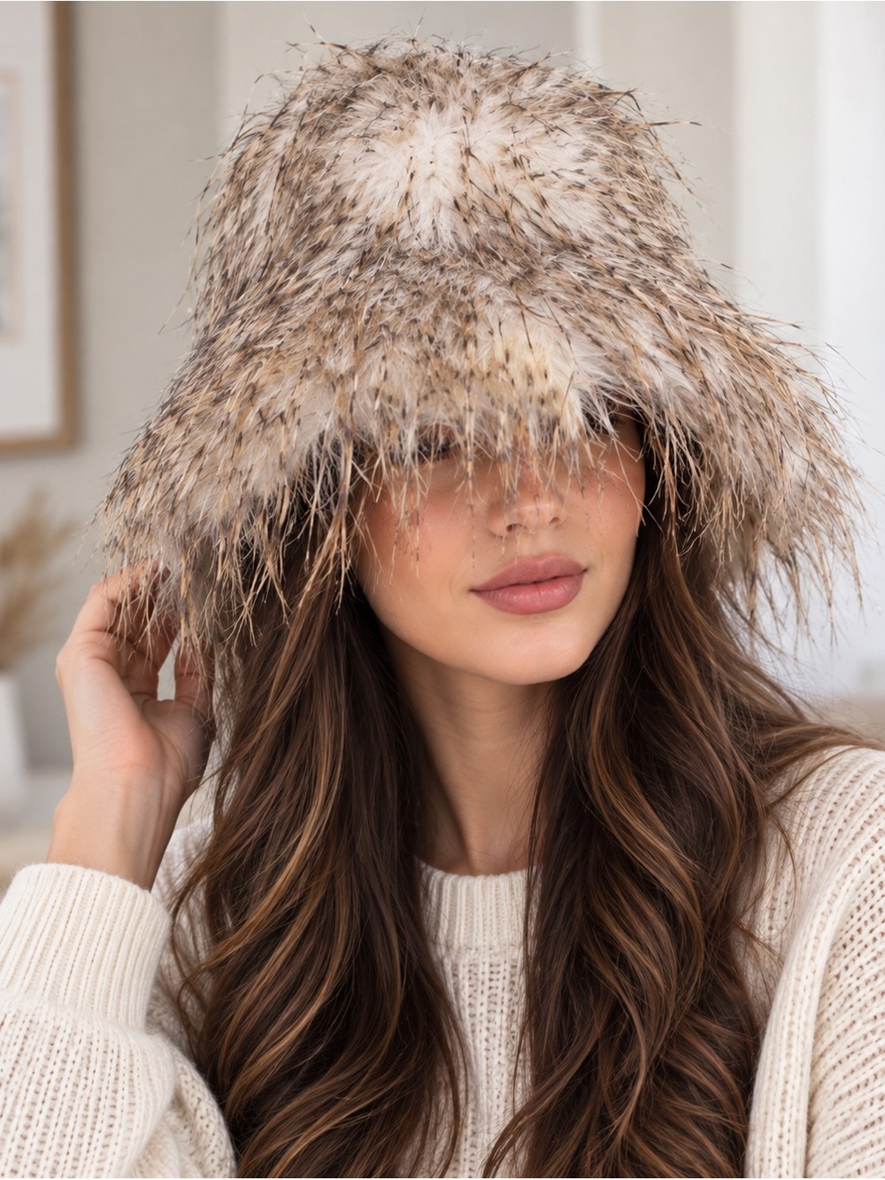 NEW: Vintage Women's Hat with Plush Tassel Design